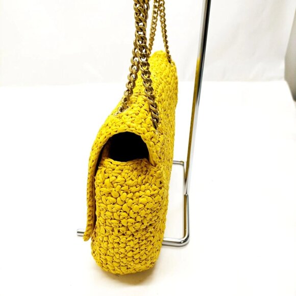 Saint Laurent Shoulder Bag Yellow Straw 995-070325 - Picture 3 of 13